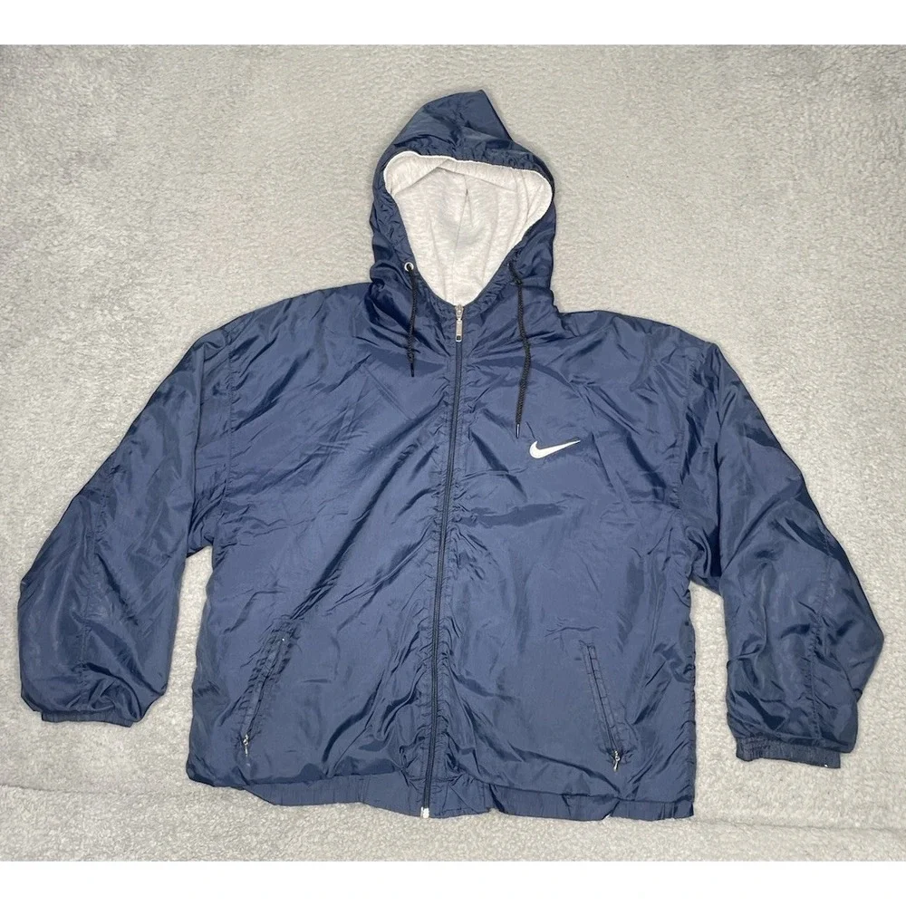 RARE Vintage 90s Nike Just Do It Jacket Mens XL Blue Full Zip Lining Made In USA